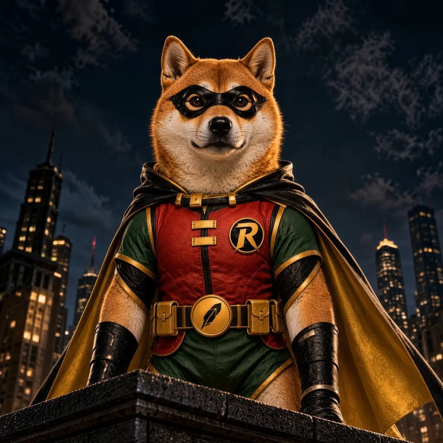 Robin Inu standing watch over the city