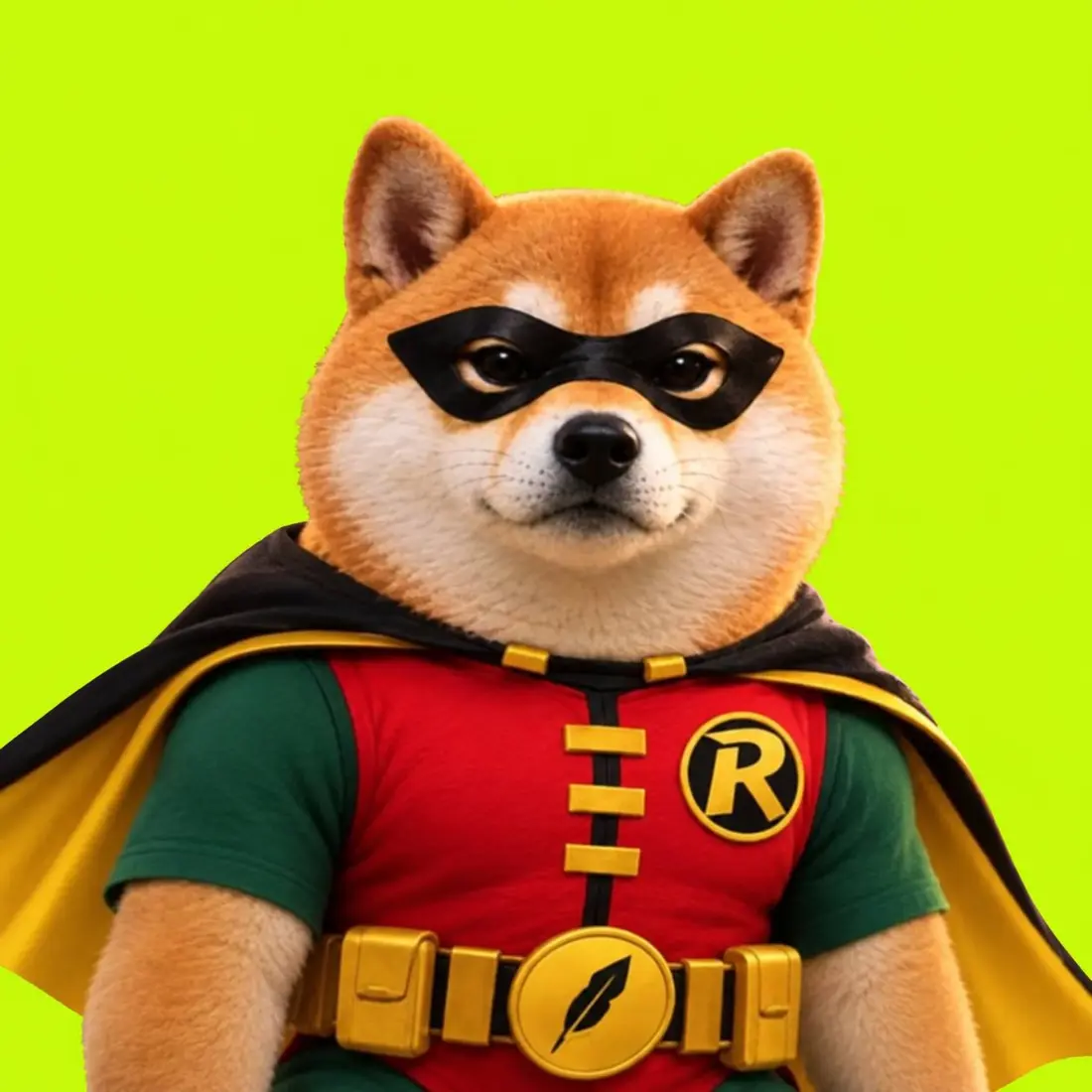 Robin Inu in a superhero costume
